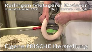 REILINGEN: TVüberregional begleitet den Metzgermeister 4 Minuten in der Produktionsabteilung bei Metzgerei Kuderer